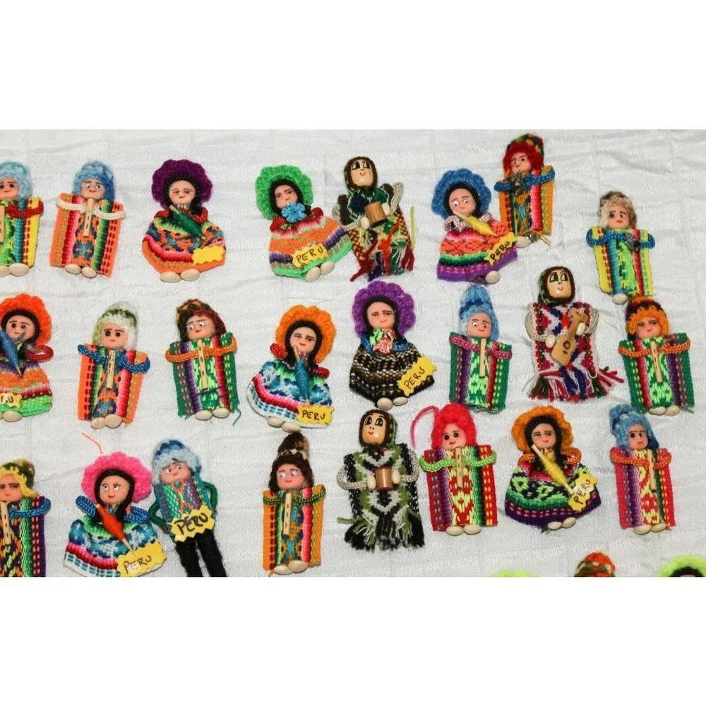 Lot of 2 Peruvian Peru Fridge Magnets Medallion Llamas Native Man Woman - Picture 8 of 11